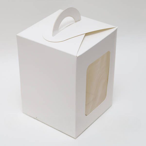 Коробки для куличей белые с окошком